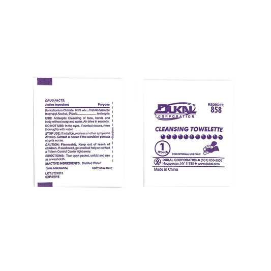 Dukal Cleansing Towelette, DUK 858-1000