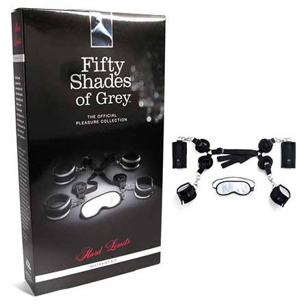 Fifty Shades of Grey Hard Limits 4-Piece Restraint Kit Black/Silver-0