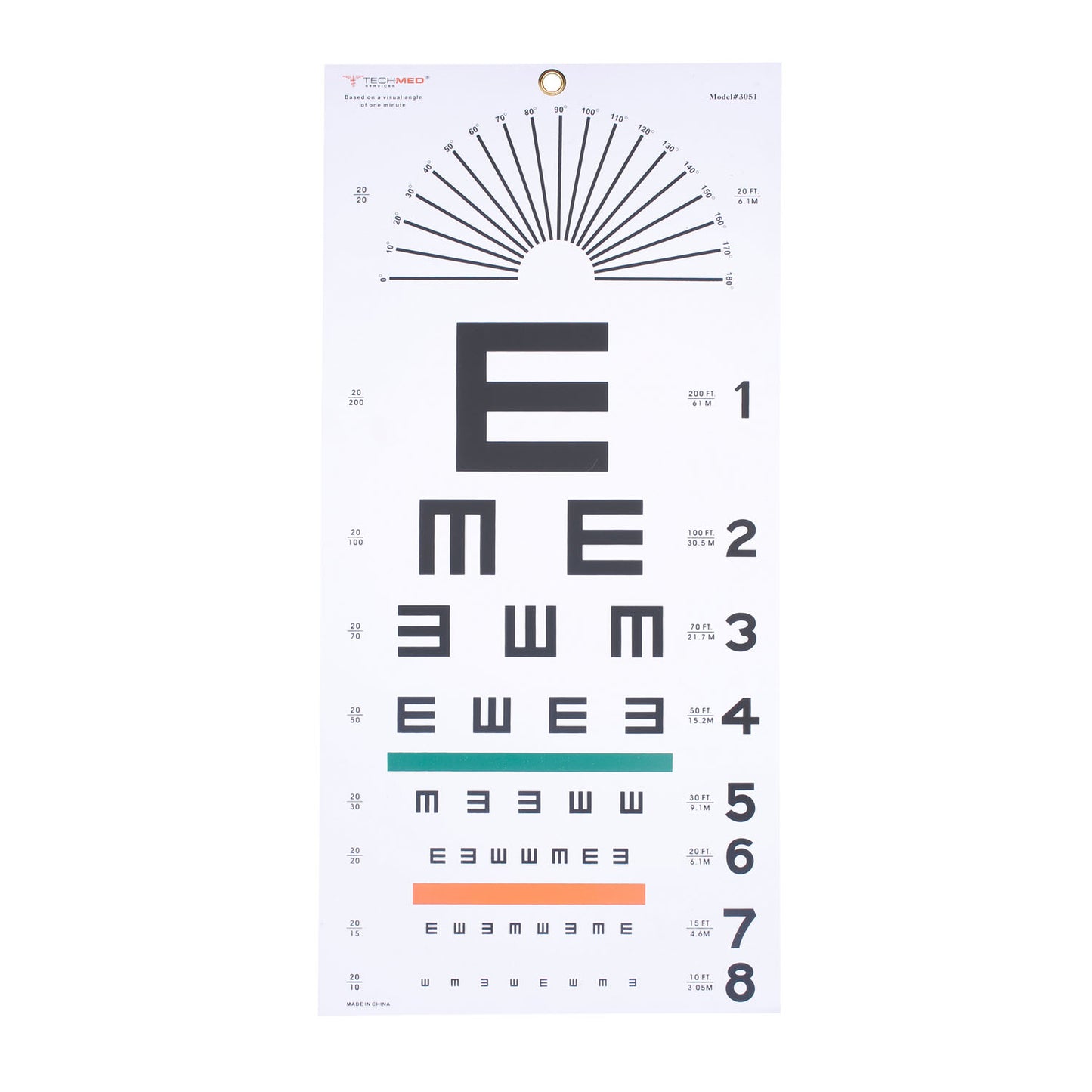 Dukal Tech-Med Eye Charts, TEC 3051