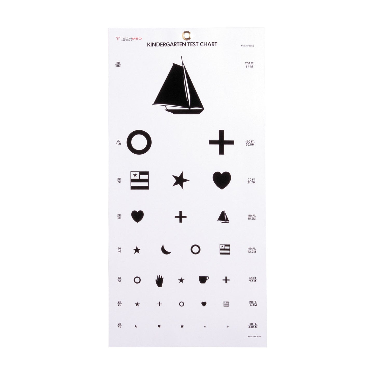 Dukal Tech-Med Eye Charts, TEC 3052