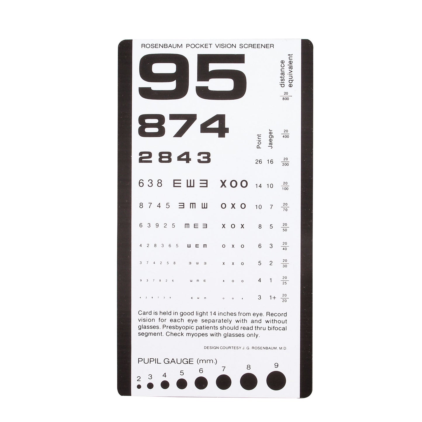 Dukal Tech-Med Eye Charts, TEC 3053