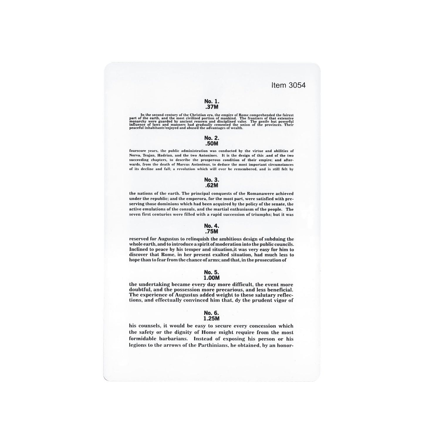 Dukal Tech-Med Eye Charts, TEC 3054