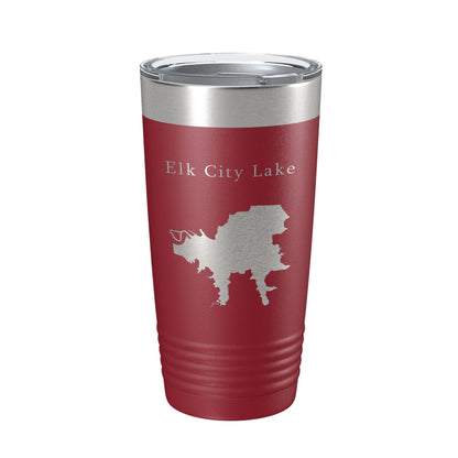 Elk City Lake Map Tumbler Travel Mug Insulated Laser Engraved Coffee Cup Kansas 20 oz-18