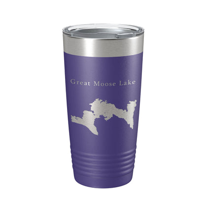 Great Moose Lake Map Tumbler Travel Mug Insulated Laser Engraved Coffee Cup Maine 20 oz-15