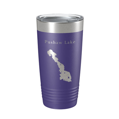Pushaw Lake Map Tumbler Travel Mug Insulated Laser Engraved Coffee Cup Maine 20 oz-15