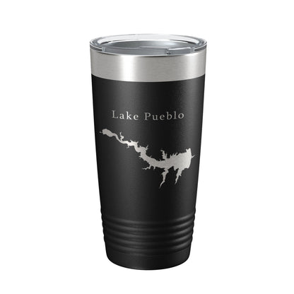 Lake Pueblo Map Tumbler Travel Mug Insulated Laser Engraved Coffee Cup Colorado 20 oz-0