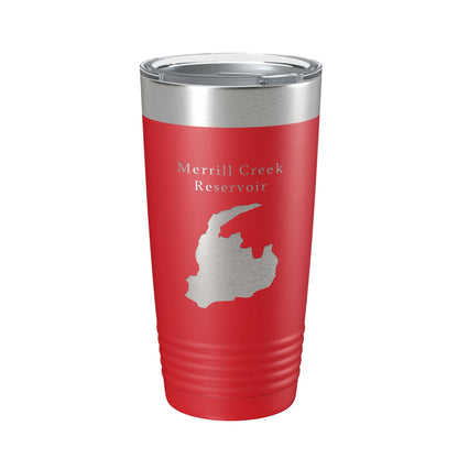 Merrill Creek Reservoir Tumbler Lake Map Travel Mug Insulated Laser Engraved Coffee Cup New Jersey 20 oz-10