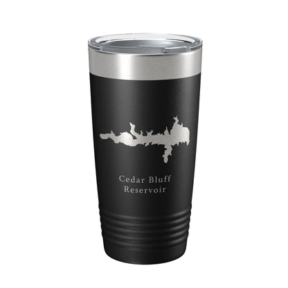 Cedar Bluff Reservoir Tumbler Lake Map Travel Mug Insulated Laser Engraved Coffee Cup Kansas 20 oz-5