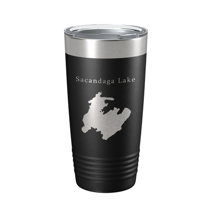 Sacandaga Lake Map Tumbler Travel Mug Insulated Laser Engraved Coffee Cup New York 20 oz-0