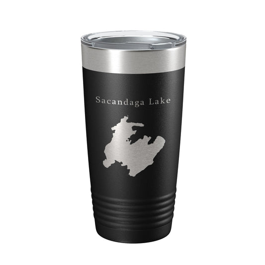 Sacandaga Lake Map Tumbler Travel Mug Insulated Laser Engraved Coffee Cup New York 20 oz-0