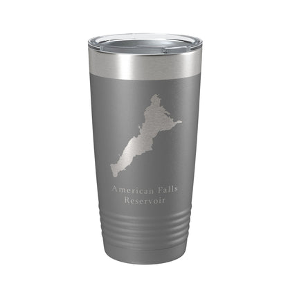 American Falls Reservoir Tumbler Lake Map Travel Mug Insulated Laser Engraved Coffee Cup Snake River Idaho 20 oz-16