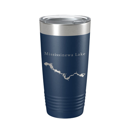 Mississinewa Lake Map Tumbler Travel Mug Insulated Laser Engraved Coffee Cup River Indiana 20 oz-8