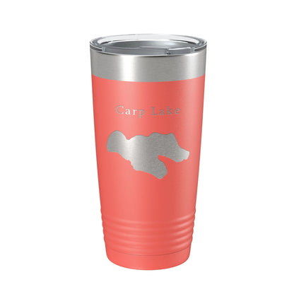 Carp Lake Map Tumbler Travel Mug Insulated Laser Engraved Coffee Cup Michigan 20 oz-20
