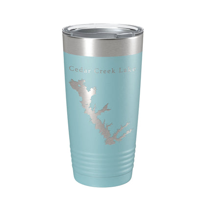 Cedar Creek Lake Reservoir Map Tumbler Travel Mug Insulated Laser Engraved Coffee Cup Texas 20 oz-13