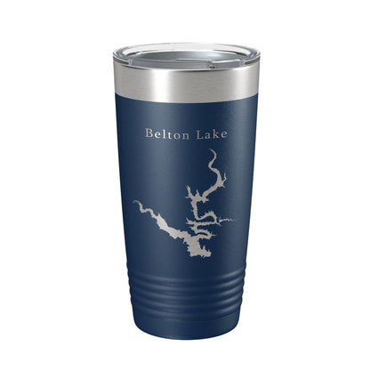 Belton Lake Map Tumbler Travel Mug Insulated Laser Engraved Coffee Cup Texas 20 oz-2
