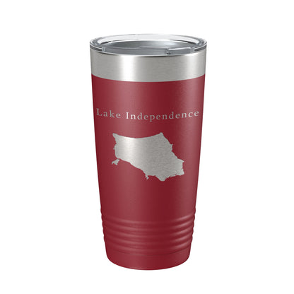 Lake Independence Map Tumbler Travel Mug Insulated Laser Engraved Coffee Cup Michigan 20 oz-18