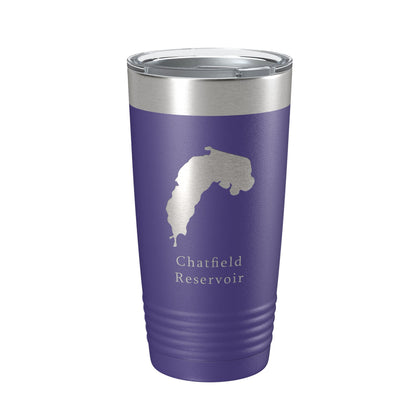 Chatfield Reservoir Tumbler Lake Map Travel Mug Insulated Laser Engraved Coffee Cup Colorado 20 oz-15