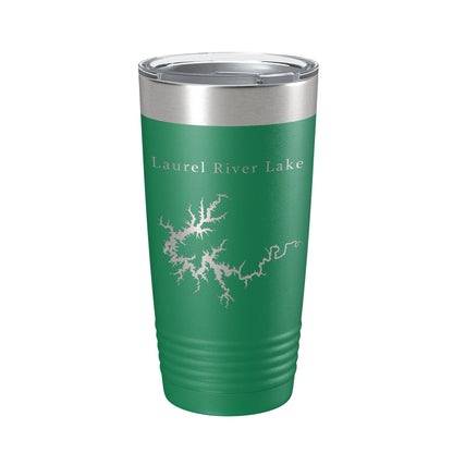 Laurel River Lake Map Tumbler Travel Mug Insulated Laser Engraved Coffee Cup Kentucky 20 oz-9