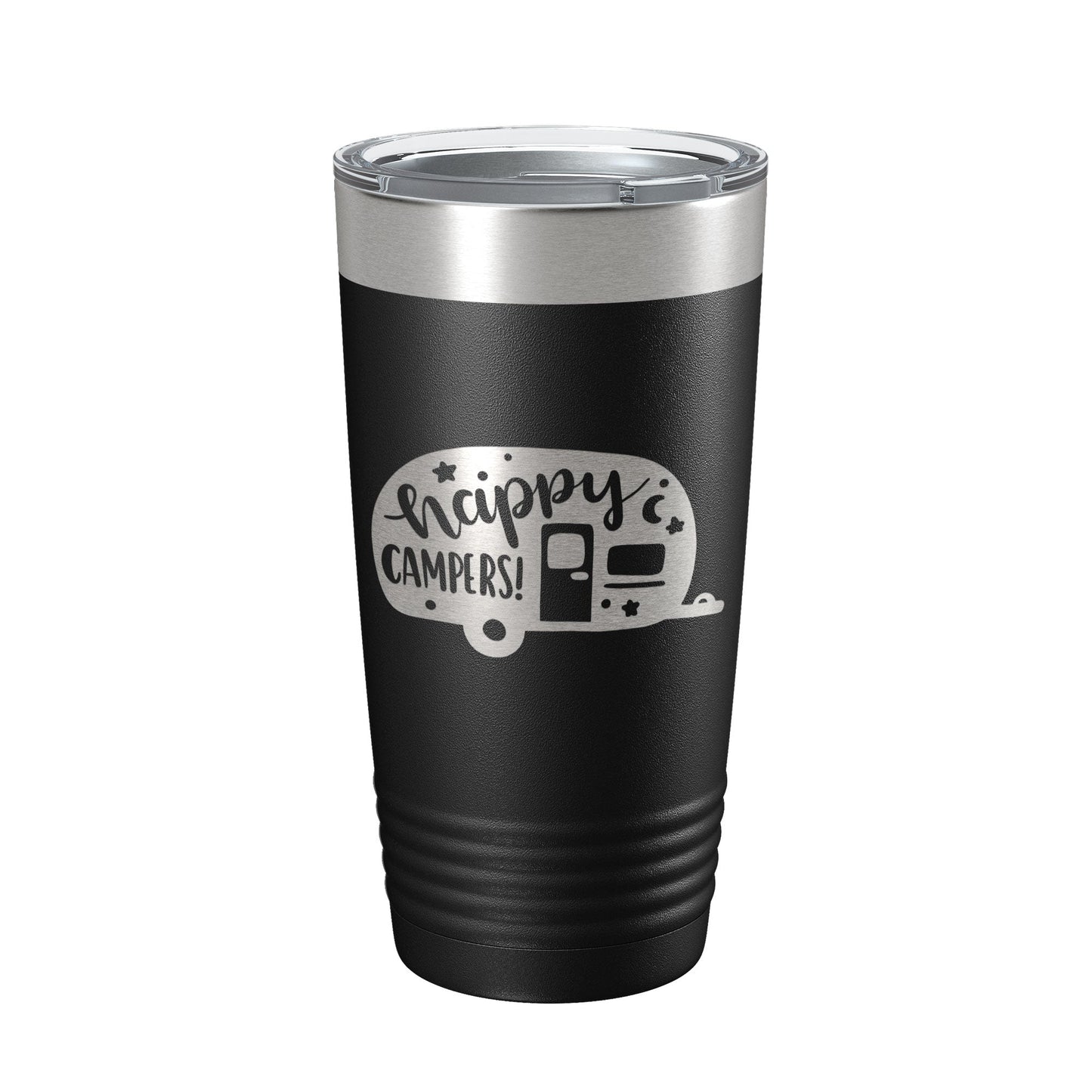 Happy Campers Tumbler RV Camping Travel Mug Gift Insulated Laser Engraved Coffee Cup Tent Outdoors 20 oz-5