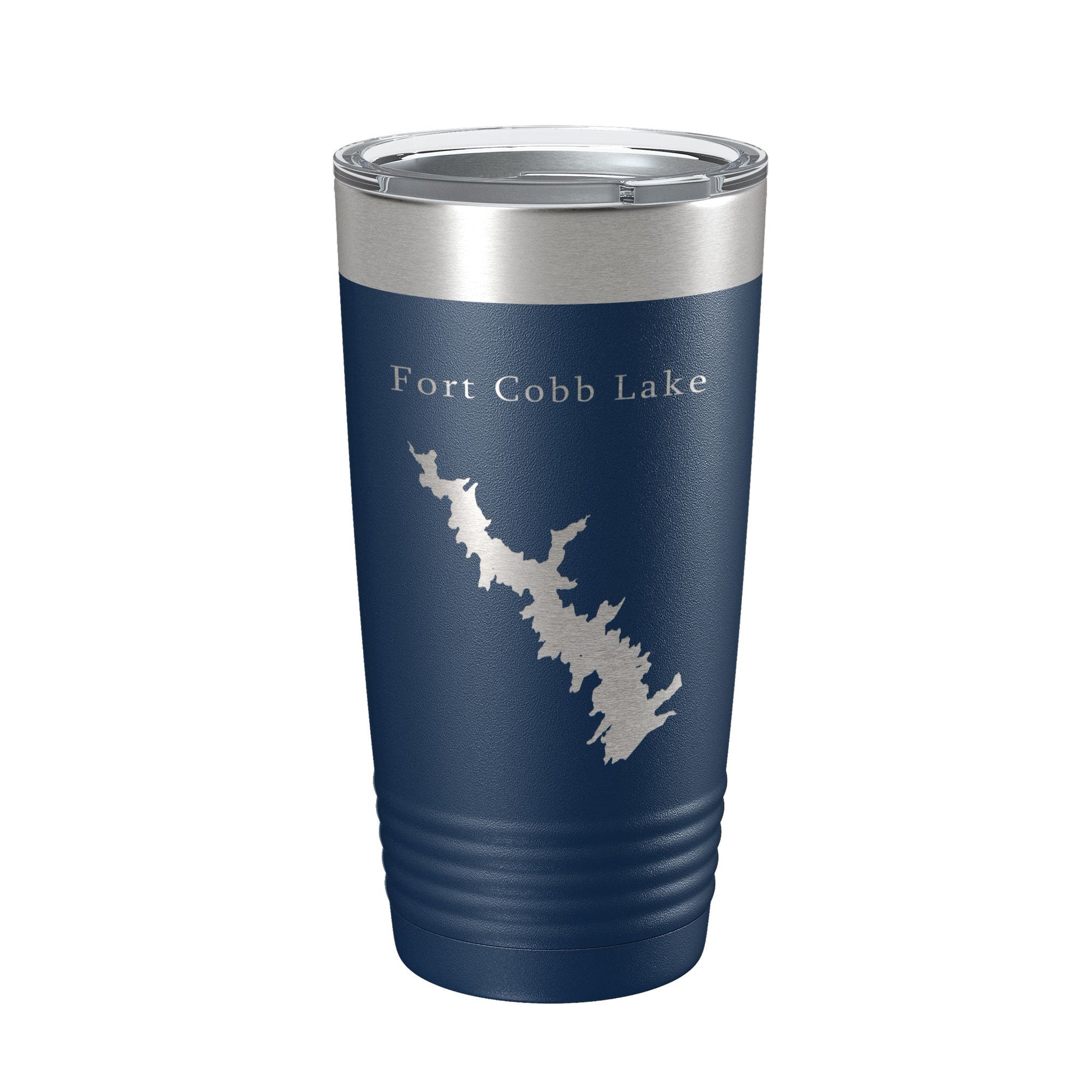 Fort Cobb Lake Map Tumbler Travel Mug Insulated Laser Engraved Coffee Cup Oklahoma 20 oz-2