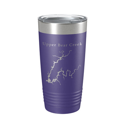 Upper Bear Creek Reservoir Tumbler Lake Map Travel Mug Insulated Laser Engraved Coffee Cup Alabama 20 oz-15