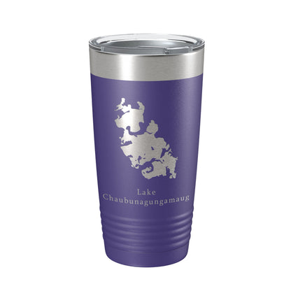 Lake Chaubunagungamaug Map Tumbler Travel Mug Insulated Laser Engraved Coffee Cup Massachusetts 20 oz-15