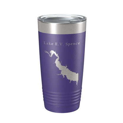 Lake E.V. Spence Reservoir Map Tumbler Travel Mug Insulated Laser Engraved Coffee Cup Texas 20 oz-15
