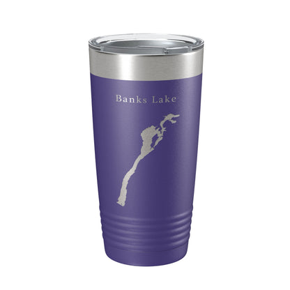 Banks Lake Map Tumbler Travel Mug Insulated Laser Engraved Coffee Cup Washington 20 oz-15