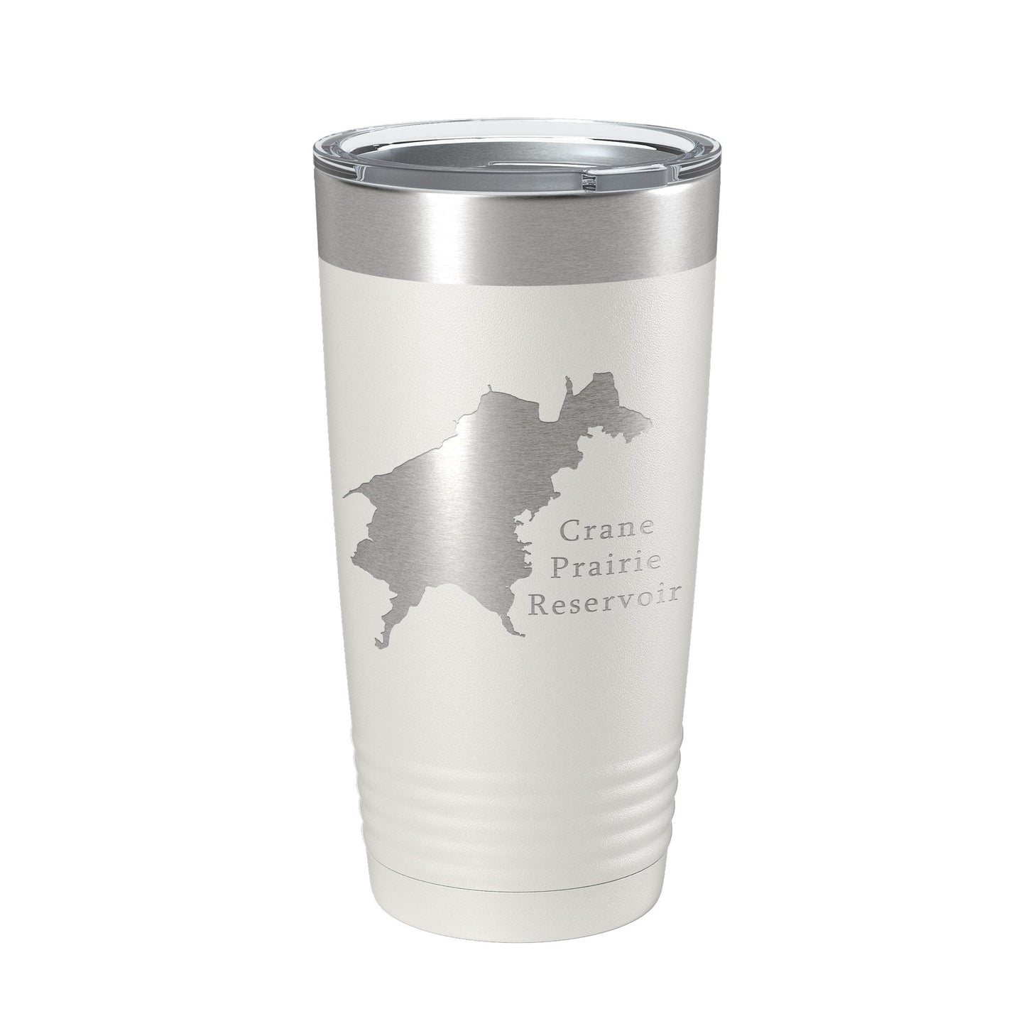 Crane Prairie Reservoir Tumbler Lake Map Travel Mug Insulated Laser Engraved Coffee Cup Oregon 20 oz-1