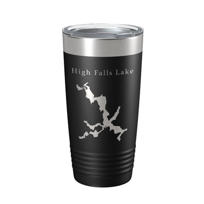 High Falls Lake Map Tumbler Travel Mug Insulated Laser Engraved Coffee Cup Georgia 20 oz-0