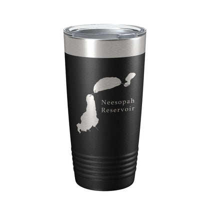 Neesopah Reservoir Tumbler Lake Map Travel Mug Insulated Laser Engraved Coffee Cup Colorado 20 oz-0
