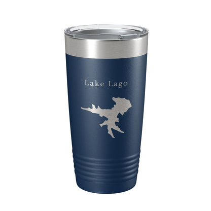 Lake Lago Map Tumbler Travel Mug Insulated Laser Engraved Coffee Cup Hot Springs Village Arkansas 20 oz-2