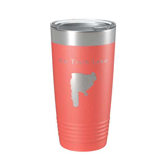 Au Train Lake Map Tumbler Travel Mug Insulated Laser Engraved Coffee Cup Michigan 20 oz-20