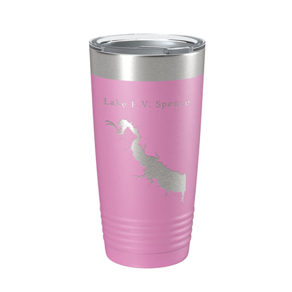 Lake E.V. Spence Reservoir Map Tumbler Travel Mug Insulated Laser Engraved Coffee Cup Texas 20 oz-14
