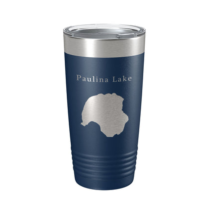 Paulina Lake Map Tumbler Travel Mug Insulated Laser Engraved Coffee Cup Oregon 20 oz-8