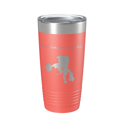 Yellowstone Lake Map Tumbler Travel Mug Insulated Laser Engraved Coffee Cup Wyoming 20 oz-20