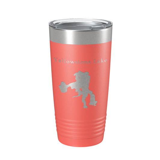 Yellowstone Lake Map Tumbler Travel Mug Insulated Laser Engraved Coffee Cup Wyoming 20 oz-20