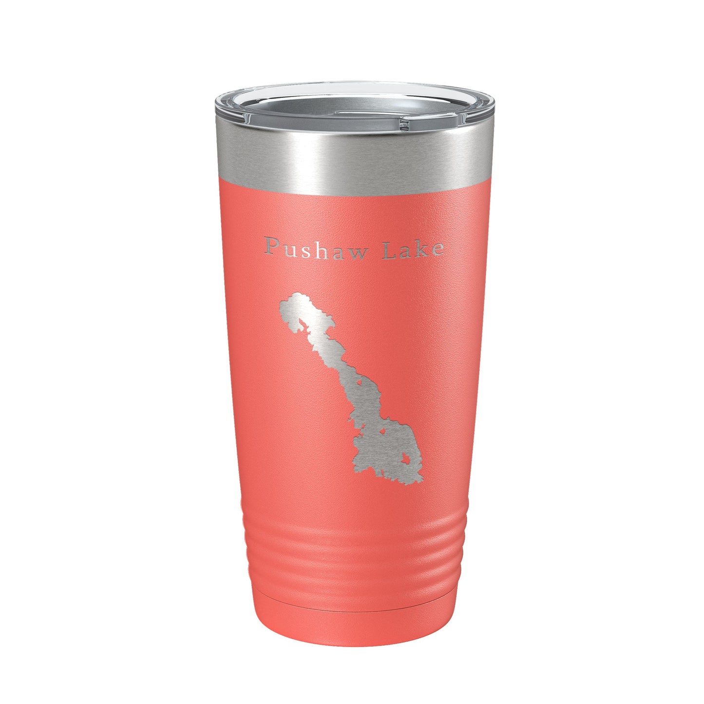 Pushaw Lake Map Tumbler Travel Mug Insulated Laser Engraved Coffee Cup Maine 20 oz-20