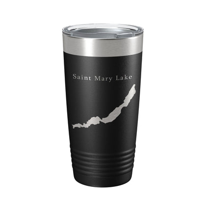 Saint Mary Lake Map Tumbler Travel Mug Insulated Laser Engraved Coffee Cup Glacier National Park Montana 20 oz-5