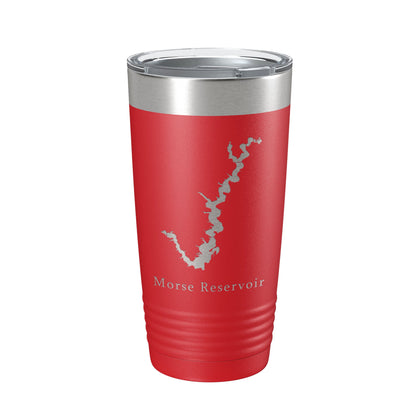 Morse Reservoir Tumbler Lake Map Travel Mug Insulated Laser Engraved Coffee Cup Indiana 20 oz-10