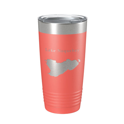 Lake Noquebay Map Tumbler Travel Mug Insulated Laser Engraved Coffee Cup Wisconsin 20 oz-20