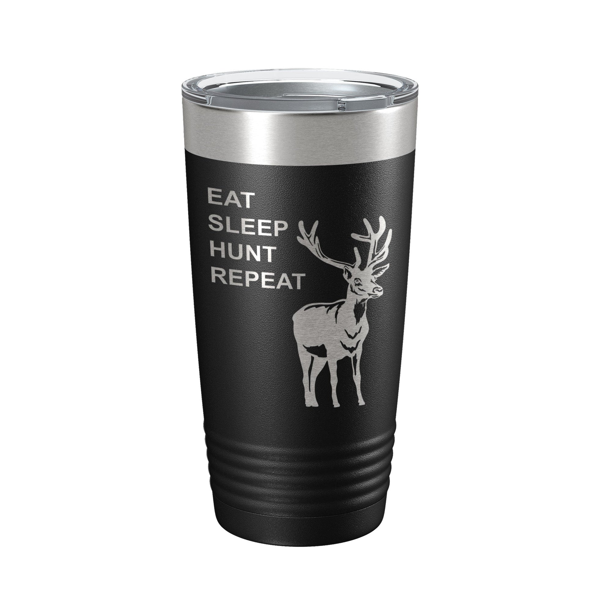 Deer Hunter Tumbler Eat Sleep Hunt Repeat Travel Mug Deer Hunting Insulated Laser Engraved Coffee Cup Gift 20 oz-0