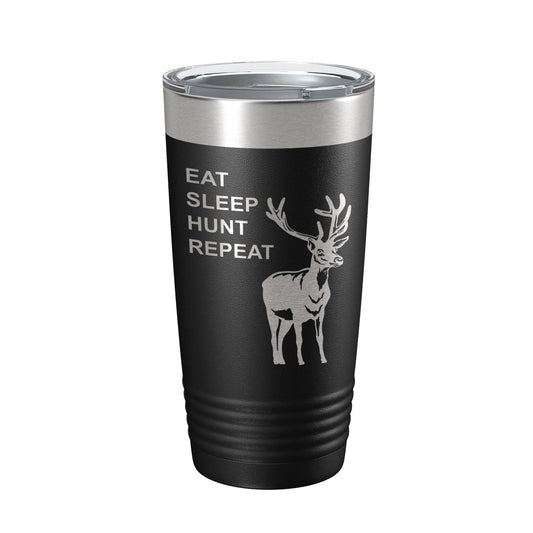 Deer Hunter Tumbler Eat Sleep Hunt Repeat Travel Mug Deer Hunting Insulated Laser Engraved Coffee Cup Gift 20 oz-0