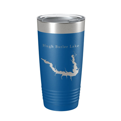 Hugh Butler Lake Map Tumbler Travel Mug Insulated Laser Engraved Coffee Cup Red Willow Reservoir Nebraska 20 oz-6