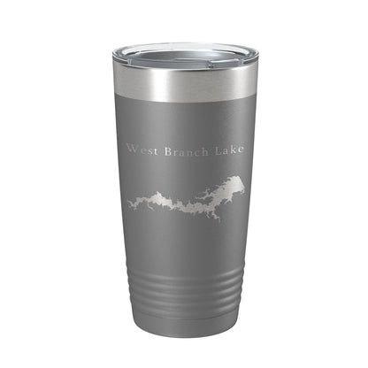 West Branch Lake Map Tumbler Travel Mug Insulated Laser Engraved Coffee Cup Ohio 20 oz-16