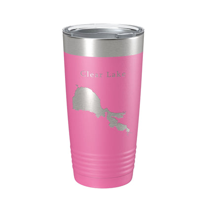 Clear Lake Map Tumbler Travel Mug Insulated Laser Engraved Coffee Cup California 20 oz-11