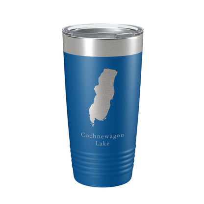 Cochnewagon Lake Pond Map Tumbler Travel Mug Insulated Laser Engraved Coffee Cup Maine 20 oz-6