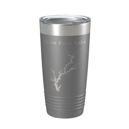West Point Lake Map Tumbler Travel Mug Insulated Laser Engraved Coffee Cup Alabama Georgia 20 oz-16