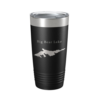 Big Bear Lake Map Tumbler Travel Mug Insulated Laser Engraved Coffee Cup California 20 oz-0