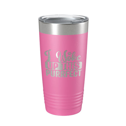 I Woke Up This Purrfect Tumbler Travel Mug Funny Cat Lover Gift Insulated Laser Engraved Coffee Cup 20 oz-11